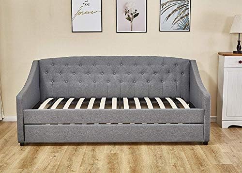 KOSY KOALA fabric daybed grey colour with underbed trundle living room bedroom furniture linen daybed