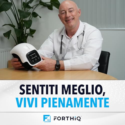 FORTHiQ Wireless Knee Massager - Joint Pain Relief - Infrared Laser Technology - Therapeutic Vibration for Arthritis, Swelling, Strained Ligaments and Injuries