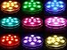 Perfect Holiday LED Color Change Submersible Wedding Party Light Base Vase Remote Control 10 Tricolor Bright Led's