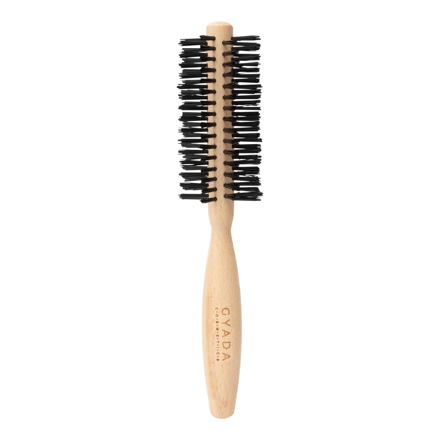 GYADA COSMETICS Large Round Hairbrush, Ideal for Short Hair, Antistatic, High Temperature Resistant, Ergonomic Handle, Beech Wood