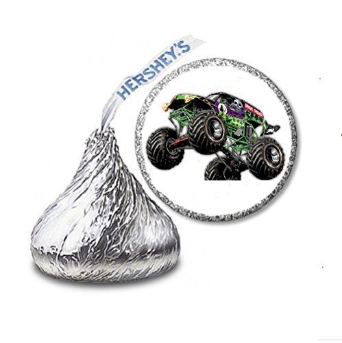 216 Monster Truck Labels/Stickers for Chocolate Kisses Candies - Party Favors by JS&B Enterprises