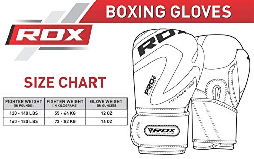 RDX Boxing Gloves Training Punching Bag Sparring Maya Hide Leather Muay Thai Mitts Kickboxing,Orange,16oz - Thumbnail 4