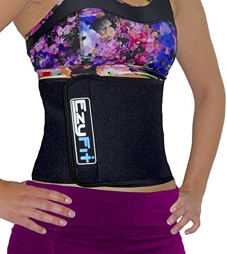 EzyFit Waist Trimmer - Premium Weight Loss Exercise Ab Belt - Back Posture Support - Stomach Sweat Wrap - Strengthen Tummy & Burn Belly Fat - Adjustable Sauna Workout