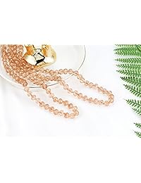 ambrum largo vidrio Wrap Collar de la mujer Collar de abalorio con nudos Jewelry champaña Bling abalorio filamentos infinitas