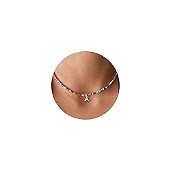 Yoosteel Beaded Initial Necklaces for Girls
