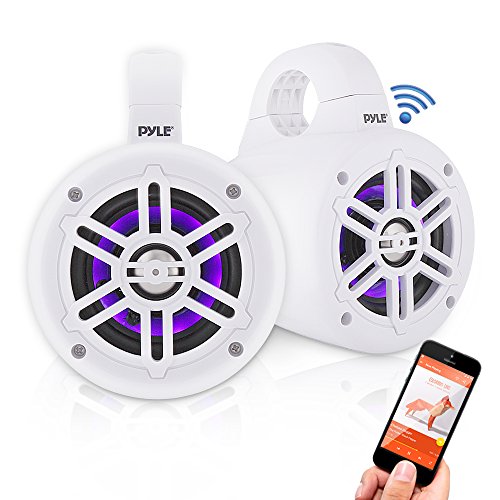 Pyle Waterproof Rated Marine Tower Wakeboard Subwoofer Speaker System with Built-in LED Lights (4