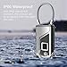 Fingerprint Biometric Padlock Anytek Biometric Digital Lock L1 Travel Lock Stainless Steel Aluminum IP66 Waterproof USB Charge Security Lock for Gym Locker Luggage Suitcase Cabinet