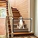 EXPAWLORER Dog Safety Magic Gate - Black Mesh Foldable Portable Anywhere Installed Isolation for Small Pets