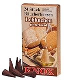 KNOX Gingerbread Scented Incense Cones, Pack of 24, Made in Germany