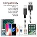 iPhone Charger, Lightning Cable, 3Ft 6Ft 10Ft Nylon Braided USB Charging & Syncing Cord Compatible with iPhone Xs/XR/XS Max/X/7/7Plus/8/8Plus/6S/Plus/5SE/5S/5C/5 and More(Black&Red)