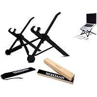 Adjustable Laptop Stand, Portable Laptop Stand Holder with Adaptive Clips for Most Models, Laptop Desk Table for Notebook Mac
