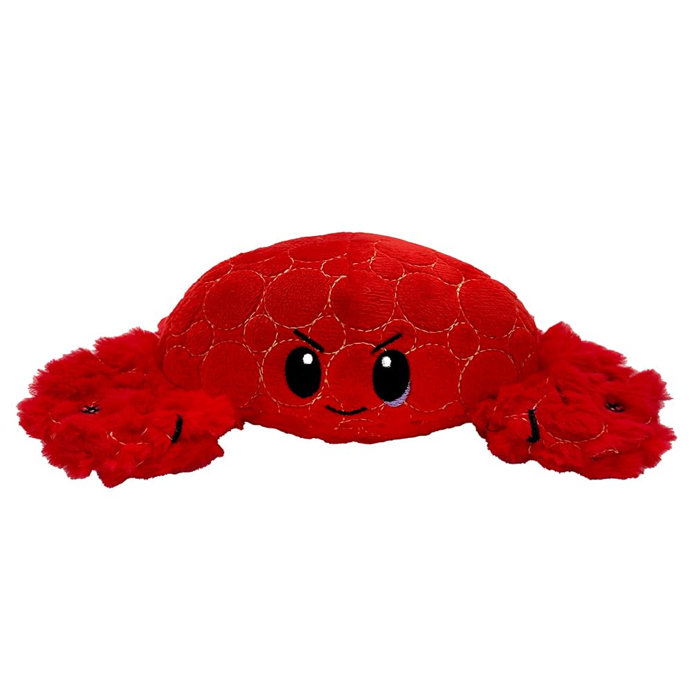 Bite Force Deep Sea Tough Plush Toy for Dogs - Built with Kevlar, Multi-Layered with Reinforced Seams, Durable Dog Toy. Squeaker for Interactive Play. Ideal for Strong Chewers (Crab)