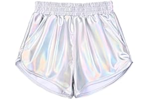 Mirawise Girls Metallic Shorts Shiny Hot Pants Sparkly Dance Outfits Short Pants