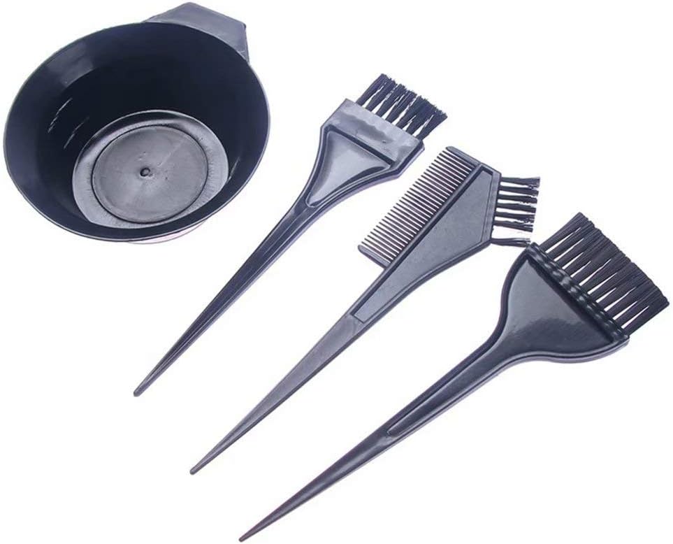 1 Set of 4 Pieces Salon Hair Dye Comb Mixing Bowl Coloring Tool Head Brush