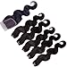 JINREN (TM) Brazilian Virgin Hair with Closure Unprocessed Brazilian Body Wave Human Hair Weave 5 Bundles with Lace Closure 4x4 Lace Top Closure (12