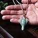 YYout Natural Stone Angel Pendants Green Aventurine Reiki Healing Crystal Guardian For Necklace With Stainless Steel Chain