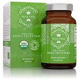 Organic Green Tea Extract Capsules - USDA Organic Certified | 100% Natural Herbal Supplement | Boost Metabolism & Low Caffeine Source for Gentle Energy | Inc. EGCG to promote Weight Loss | 60 Pills