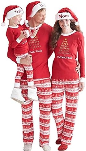 Feurry Christmas Family Matching Pajamas Jammies Sleepwear Sets for The Family Xams Gift (Kids, 3T=2-3 Years)