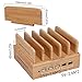 InkoTimes Bamboo Wood Charging Station - Best 5 Port Fast Charging Station for Multiple Devices - Perfect for Kindle Fire Smart Phone iPhone X iPad Tablets Home Family Office or Gift Giving