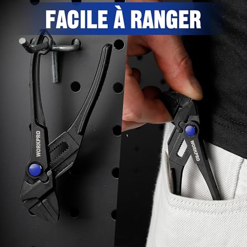 WORKPRO Mini 100mm Pliers Wrench Adjustable High Strength Alloy Steel Parallel Jaw Anti-Corrosion Coating Compact EDC Tool for Narrow Spaces and Versatile Use, Black