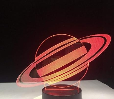 Saturn-3D Lampe, Sieben Farben Mit Ferngesteuerter Nachttischlampe