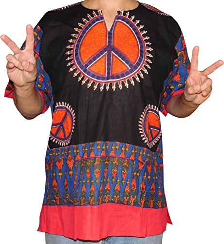Dashiki Mens Peace Sign Dashiki African Shirt