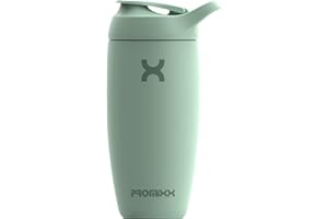 Promixx Pursuit Shaker Bottle Insulated Stainless Steel Water Bottle and shaker Cup, 18oz, Seagrass Green