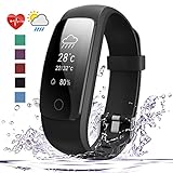 007plus Fitness Tracker, D107Plus Heart Rate Monitor Fitness Smart Watch Activity Tracker with Sleep Monitor IP67 Waterproof Pedometer Smart Wristband (Black)
