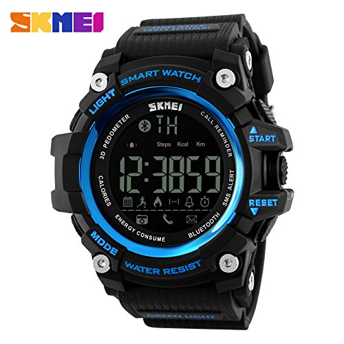 SKMEI Smart Watches Men Sports Digital Bluetooth Watch Sleep Tracker Call Reminder Wristwatches EL Light Relogio Masculino 1227