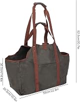 Duokon Large Canvas Firewood Log Carrier Tote Bag - Thickened Wood Holder view 2