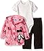 Bon Bebe Baby Girls' 3 Piece Microfleece Jacket Set, Pink Ballet Slippers, 6-9 Months