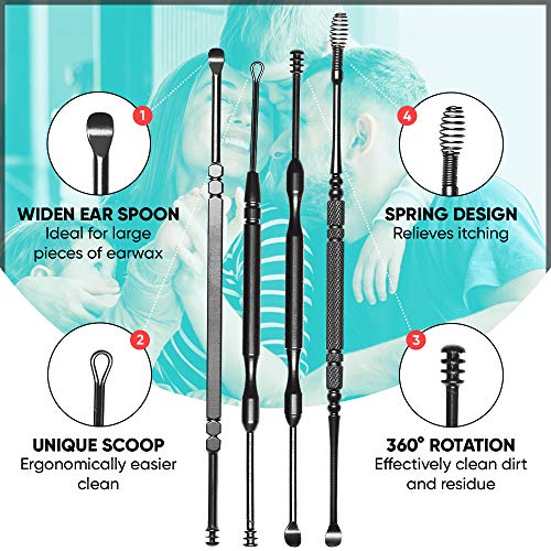 Ear Wax Removal Kit, 8 Types Earwax Removal Tools, Ear Cleaner, Safe and Easy Ear Wax Remover