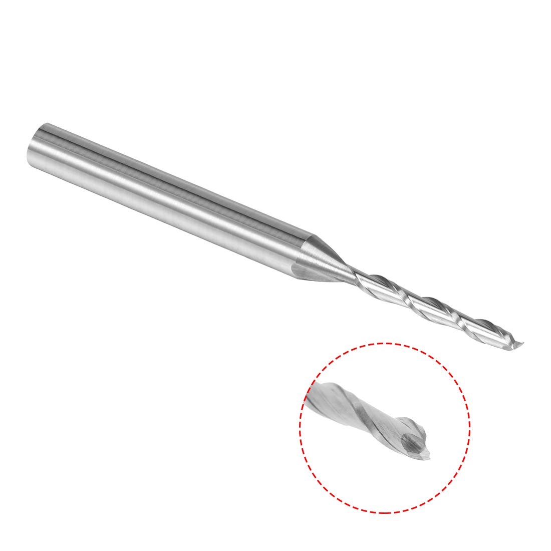 sourcingmap 5PCS 1/8" Shank 1.5mm x 12mm Carbide End Mill CNC Router Bits 2 Flute Milling Bit for Acrylic PVC MDF Wood - Image 3