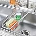 mDesign Over The Sink Tray - Practical Sponge Holder for Kitchen Utensils - Sink Organiser with Rustproof Aluminium - Silver