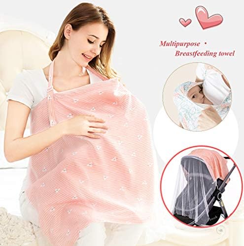 ComfortableBABY Multi-Purpose Cotton Gauze Double Breastfeeding Towel，Baby carseat Canopy cover-360° Full Privacy Breastfeeding Protection,Breastfeeding Nursing Cover