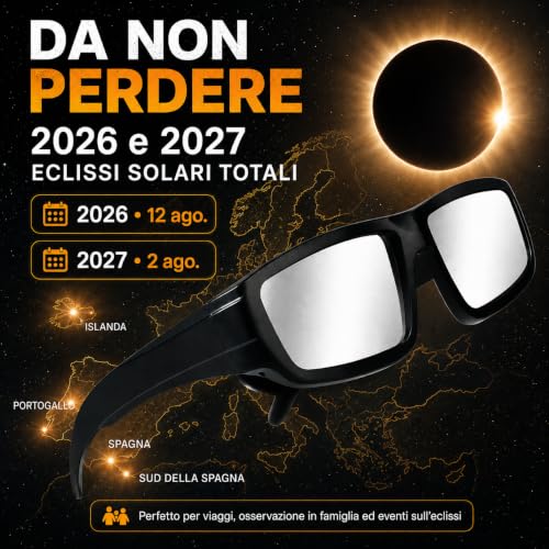 Solar Eclipse Glasses,2026 Approved, ISO 12312-2:2015(E) & CE Certified, Pack of 3 Strong Plastic Glasses for Direct Sun Observation