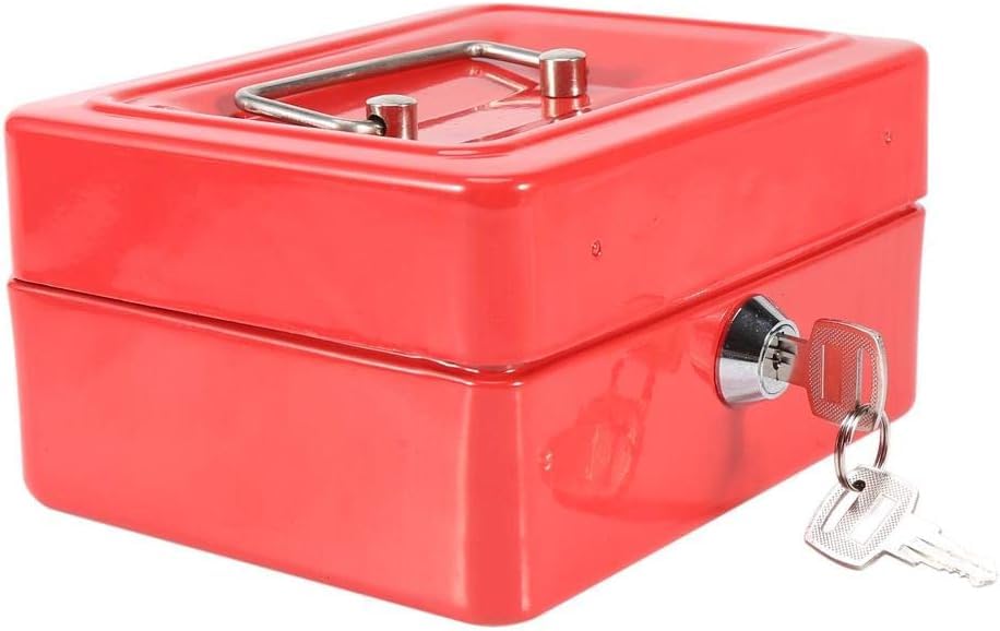 Kippen 10032R1 - Cash Box with Coin Tray Red Dimensions: 150 x 120 x 80 mm