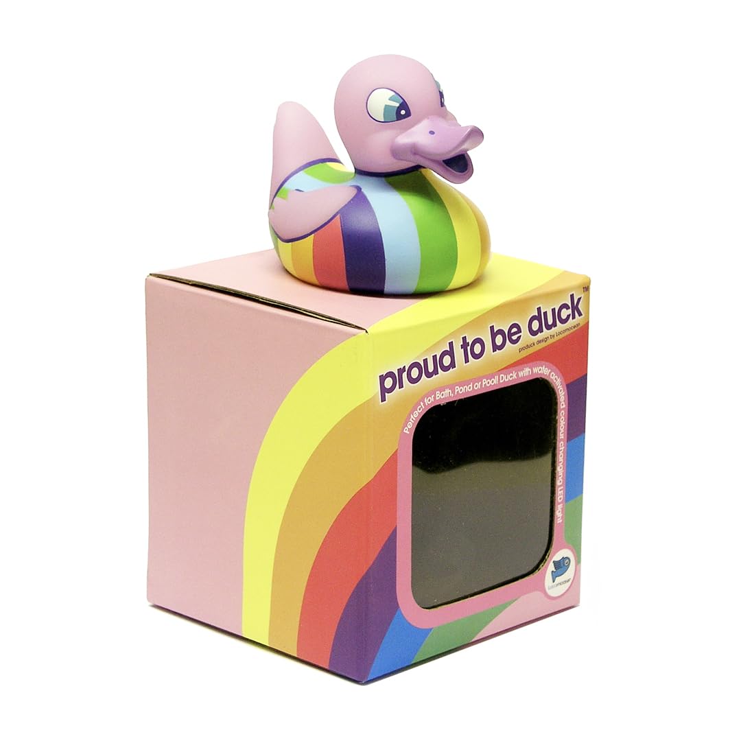 Rainbow Proud Duck Colour Changing Lit Up LED Bath Duck