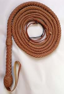 Amazon.com : Bullwhip Tan Real Leather BULLWHIP 12 Foot 8 Plait BULL