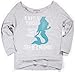 Superluxe Clothing Womens Be Yourself Be A Mermaid French Terry 3/4 Sleeve T-Shirt, Heather Grey, Medium