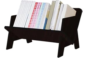 Fox Claw Wood Bookcase in Living Room/Home/Office, Desktop Book Shelf Organizer Bookshelves Storage Rack for CDs/Magazine/Books Display (Black, 13.6")