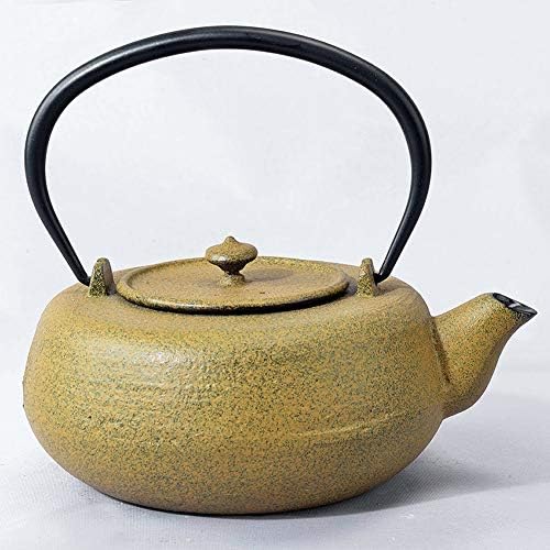 鉄急須 鉄瓶 ギフト千ミリリットルのような抗錆エナメルインテリアと緑の