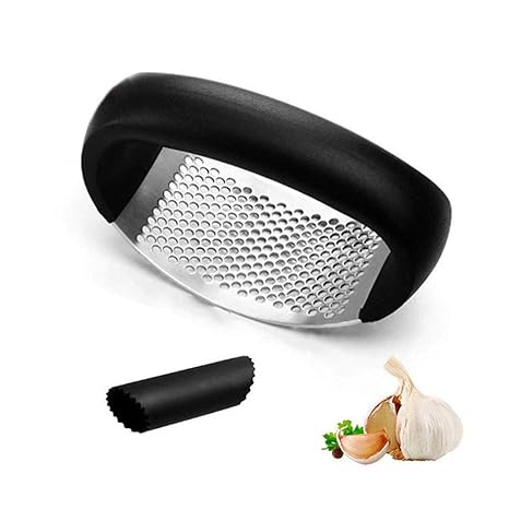 Ringform Haushalt Edelstahl Knoblauchpresse, Multifunktional Knoblauchschneider Spülmaschinenfest Küchenhelfer Ingwerpresse G