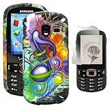Music Symbol 2 Piece Snap On Hard Case Cover + Screen Protector Film for Samsung Intensity 3 III U485
