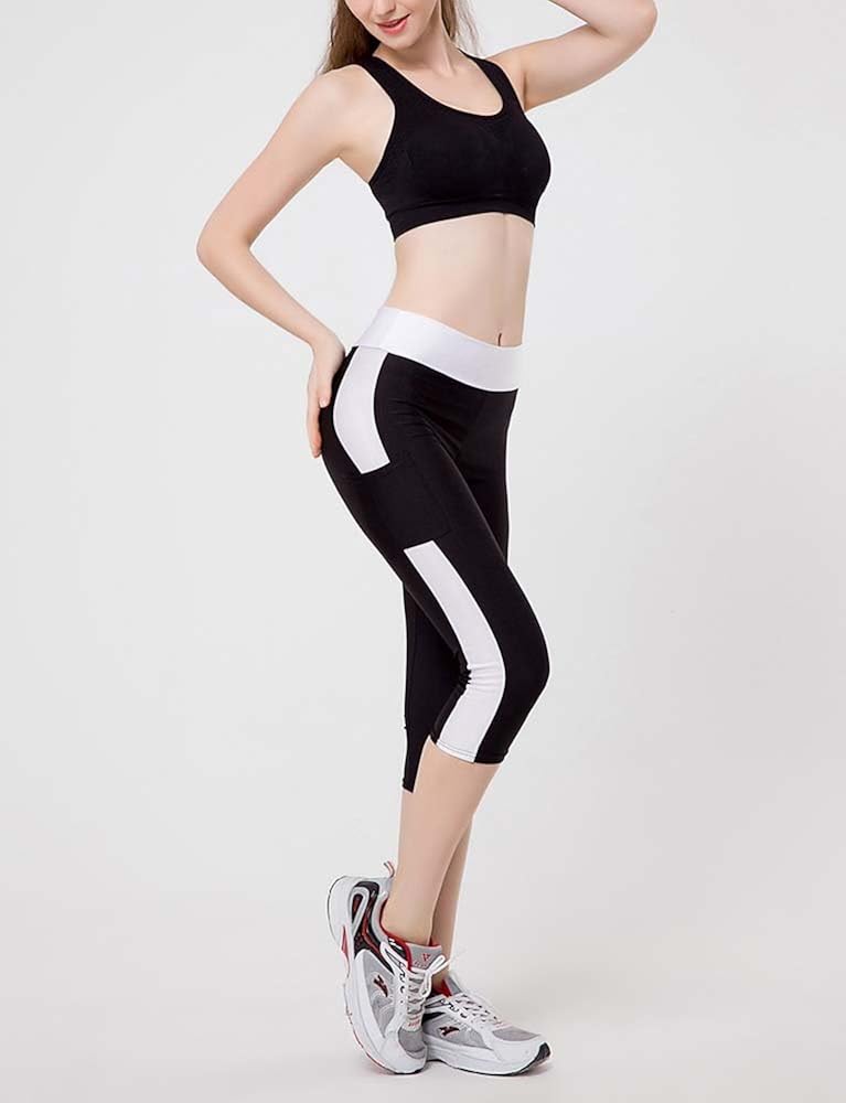 Huateng Leggings da Donna Pantaloni Sportivi a Vita Alta con Tasche Laterali  Pantaloni Sportivi a 3/4 Push up Pantaloni Sportivi da Donna Collant Leggins  Elastici 10 Colori S-XL Donna Abbigliamento sportivo berjaya.edu.my