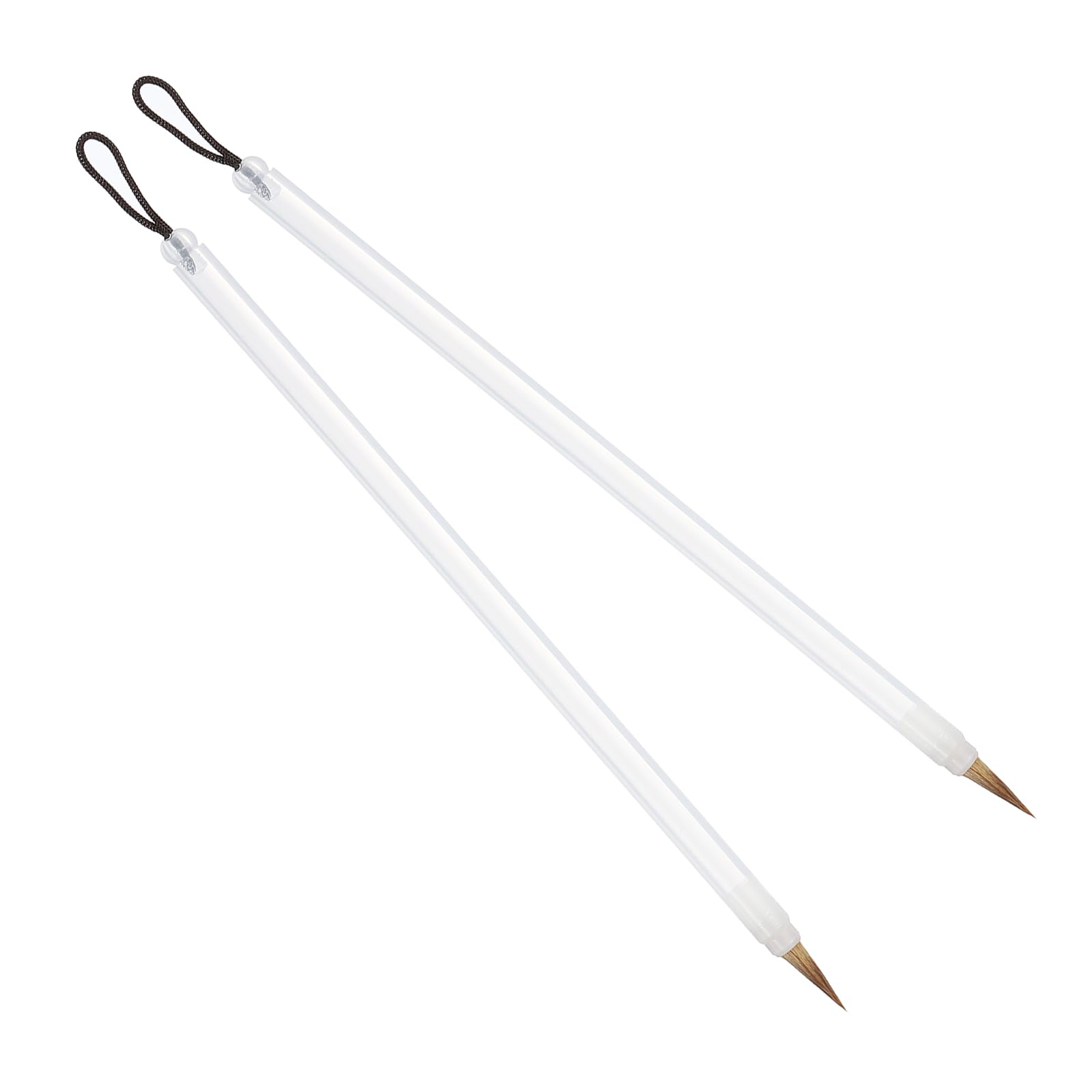 PATIKIL Calligraphy Brush, 2 Pack Watercolor Ink Painting Calligraphy Writing Brush Drawing Art Brush Acrylic Handle for Beginner, White