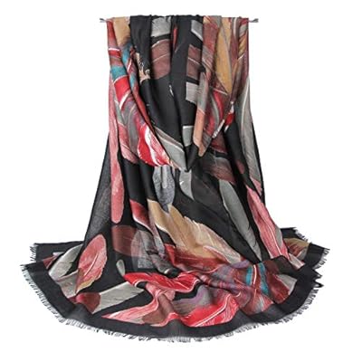 Womens Large Lightweight Feather Print Scarf Long Fashion Floral Blanket Scarves Shawl Wrap Womens Large Lightweight Feather Print Scarf Long Fashion Floral Blanket Scarves Shawl Wrap