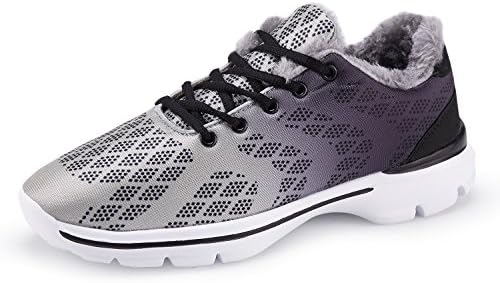 UMmaid Mens Faux-Fur Lining Winter Shoes Casual Tennis Walking Shoes Lightweight Outdoor Sneakers