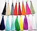 Pamir Tong 16pcs 6.5cm Silky Road Tassels with Gold Jump Rings Earring/Bag/Necklace/Keychain Tassel DIY Jewelry Accessory (16)