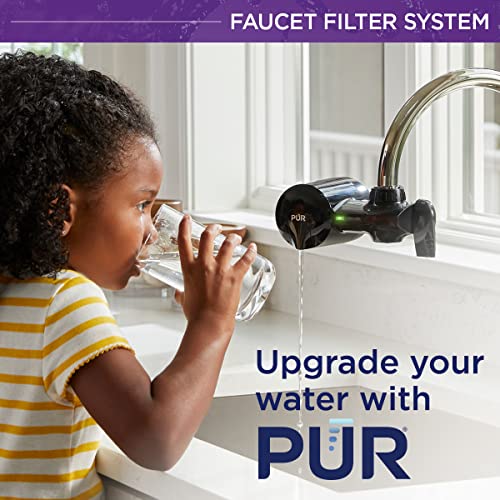 PUR PLUS Faucet Mount Water Filtration System, Black Horizontal